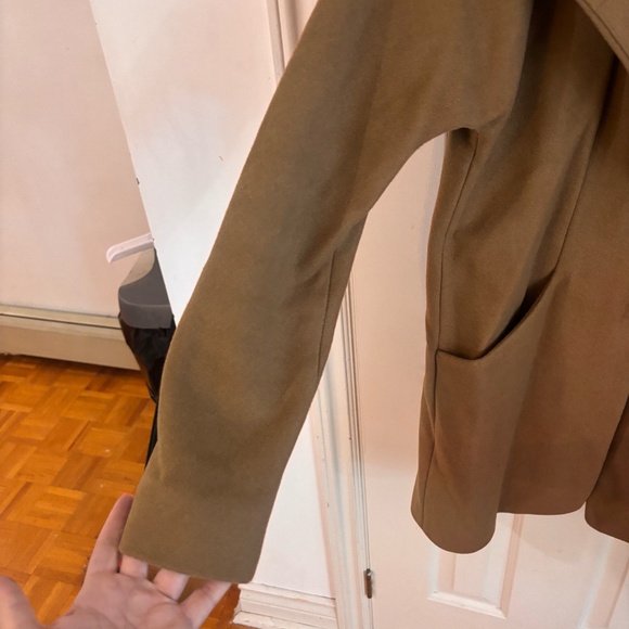 Tan Wilfred Pea coat - roundish lapel Italian wool - Picture 7 of 11